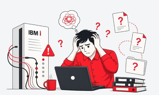 Stressed operator next to an undocumented IBM i system