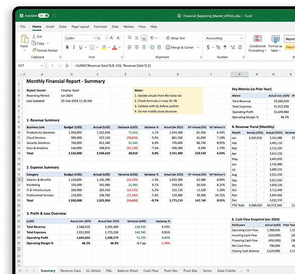 Modern financial reporting platform