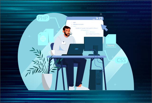 Developer working in a Software Development Company