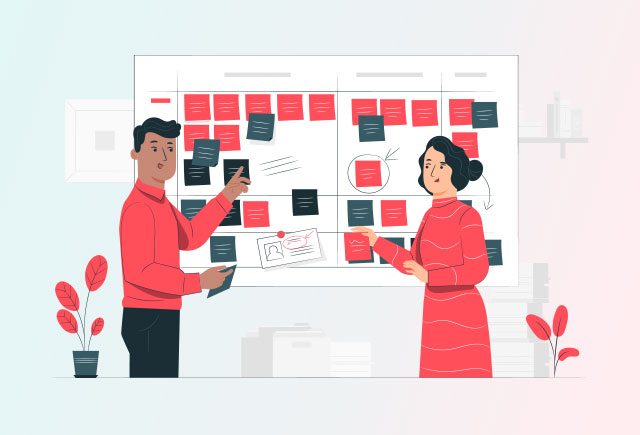 Two people discussing how to optimize devops processes