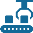 Manufacturing and supply chain icon